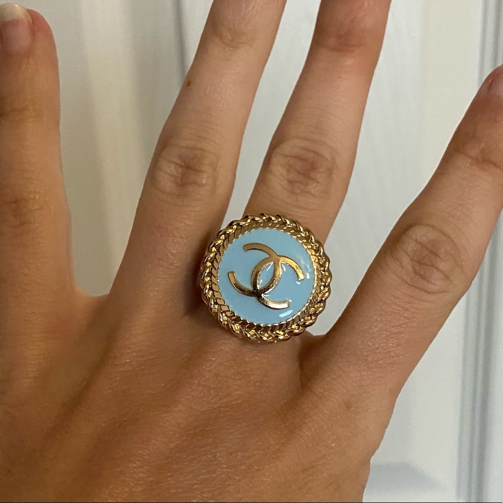 Repurposed Vintage Chanel Button Ring